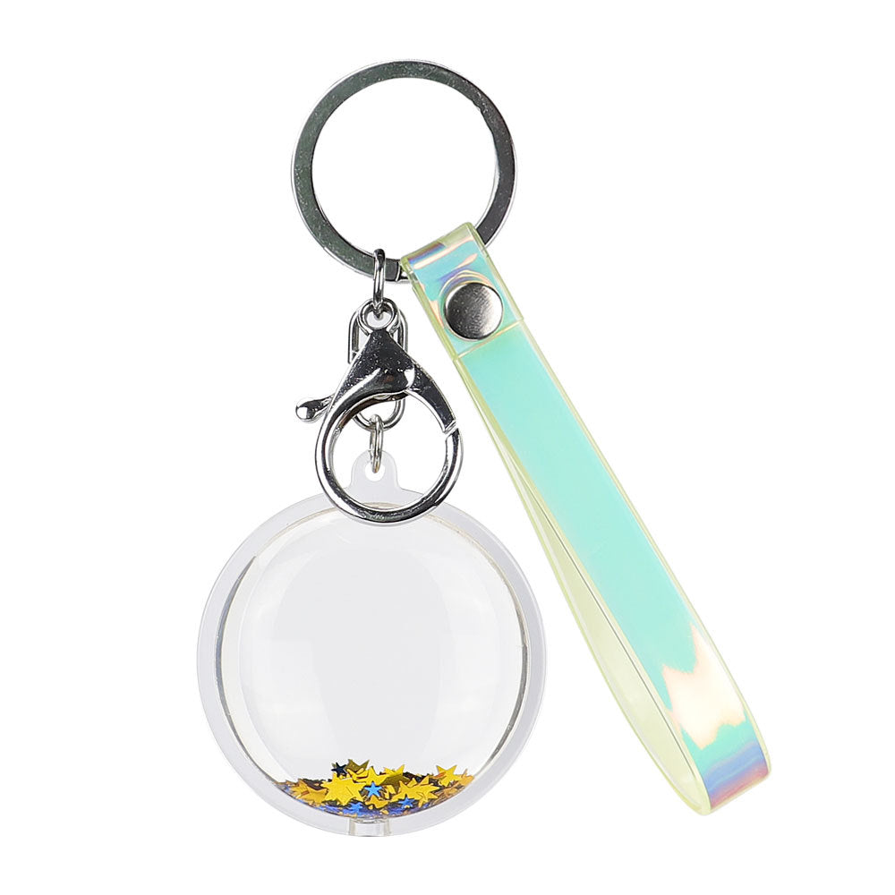 Wholesale Acrylic Oil-infused Liquid Quicksand Sequin Keychain